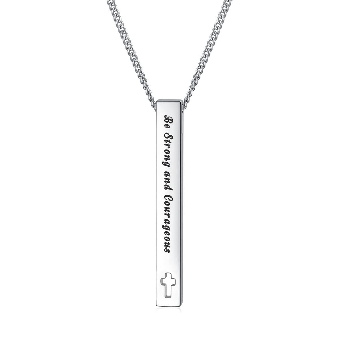 christiandiscipleshop Minimalist Design Style Bible Verse Strength Faith Inspiration Pendant Necklace (8 Verses)