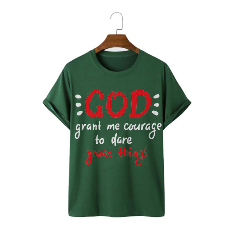 Christiandiscipleshop Quotation Style God Grant Me Courage Short Sleeve Washed T-shirt