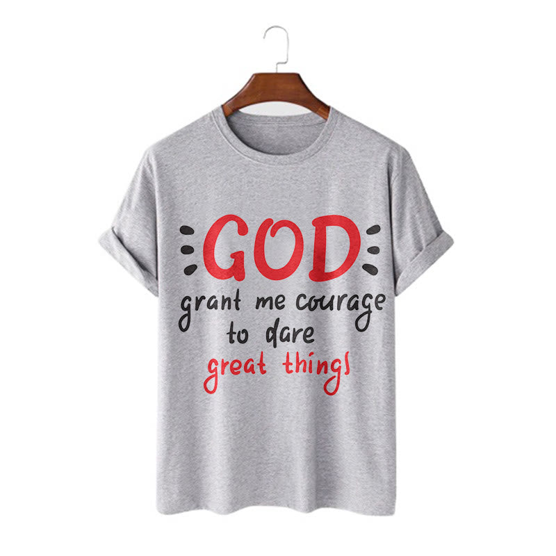 Christiandiscipleshop Quotation Style God Grant Me Courage Short Sleeve Washed T-shirt