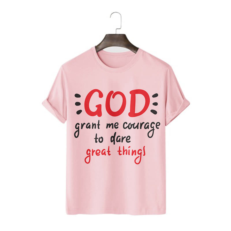 Christiandiscipleshop Quotation Style God Grant Me Courage Short Sleeve Washed T-shirt