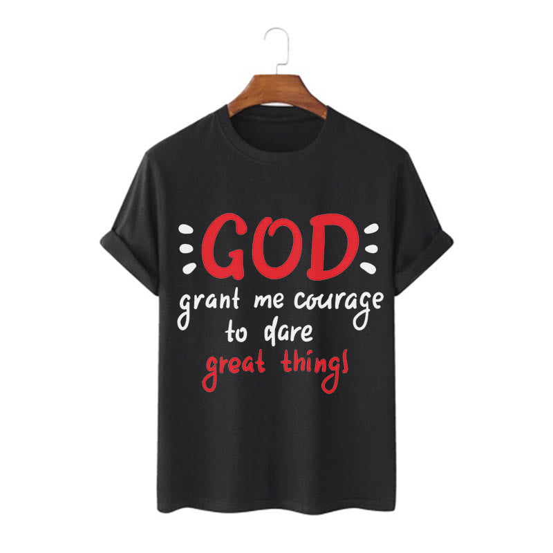 Christiandiscipleshop Quotation Style God Grant Me Courage Short Sleeve Washed T-shirt