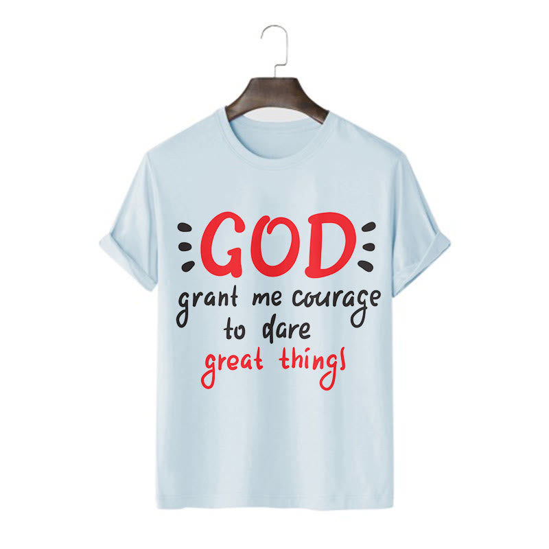 Christiandiscipleshop Quotation Style God Grant Me Courage Short Sleeve Washed T-shirt