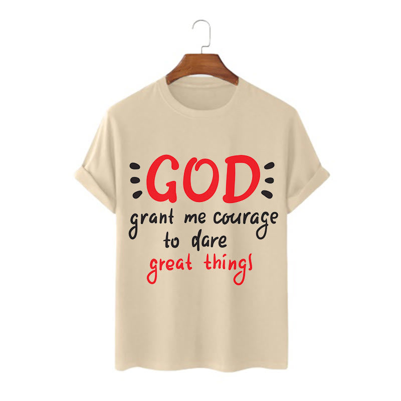 Christiandiscipleshop Quotation Style God Grant Me Courage Short Sleeve Washed T-shirt