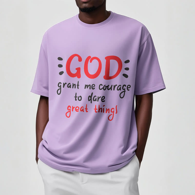 Christiandiscipleshop Quotation Style God Grant Me Courage Short Sleeve Washed T-shirt