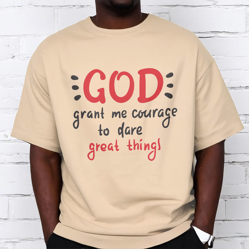 Christiandiscipleshop Quotation Style God Grant Me Courage Short Sleeve Washed T-shirt