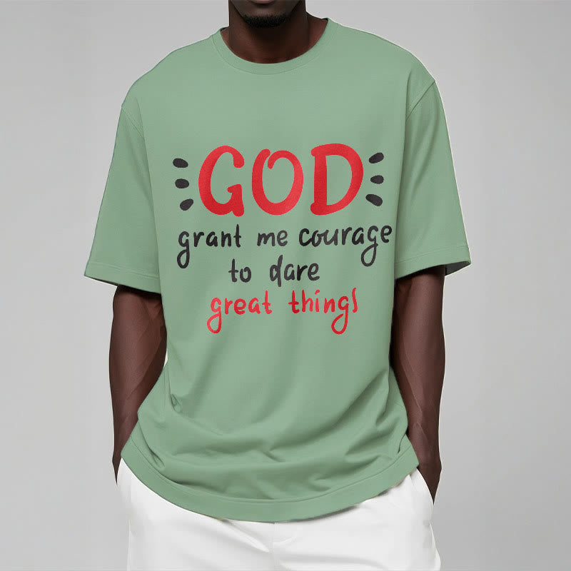 Christiandiscipleshop Quotation Style God Grant Me Courage Short Sleeve Washed T-shirt