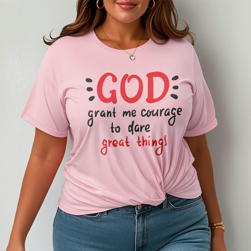 Christiandiscipleshop Quotation Style God Grant Me Courage Short Sleeve Washed T-shirt