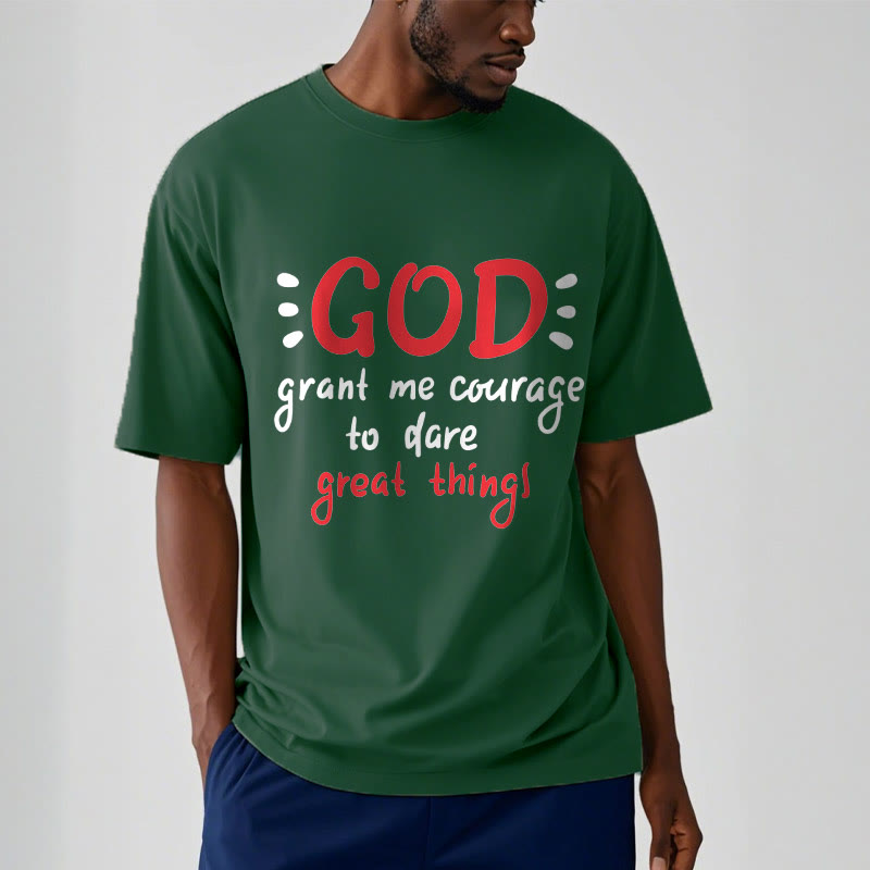 Christiandiscipleshop Quotation Style God Grant Me Courage Short Sleeve Washed T-shirt