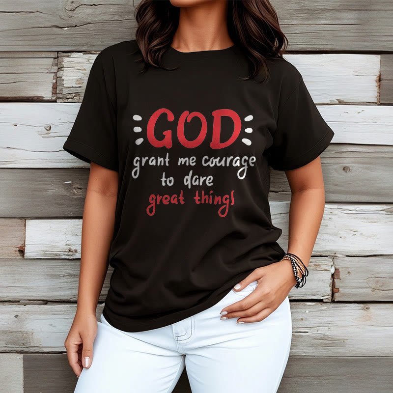 Christiandiscipleshop Quotation Style God Grant Me Courage Short Sleeve Washed T-shirt
