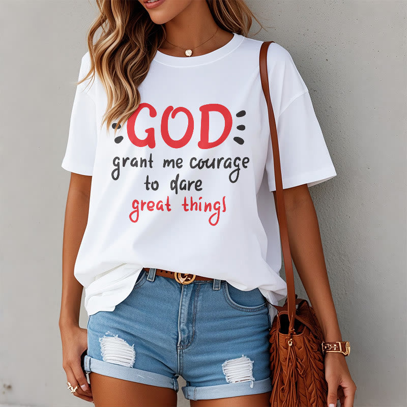 Christiandiscipleshop Quotation Style God Grant Me Courage Short Sleeve Washed T-shirt