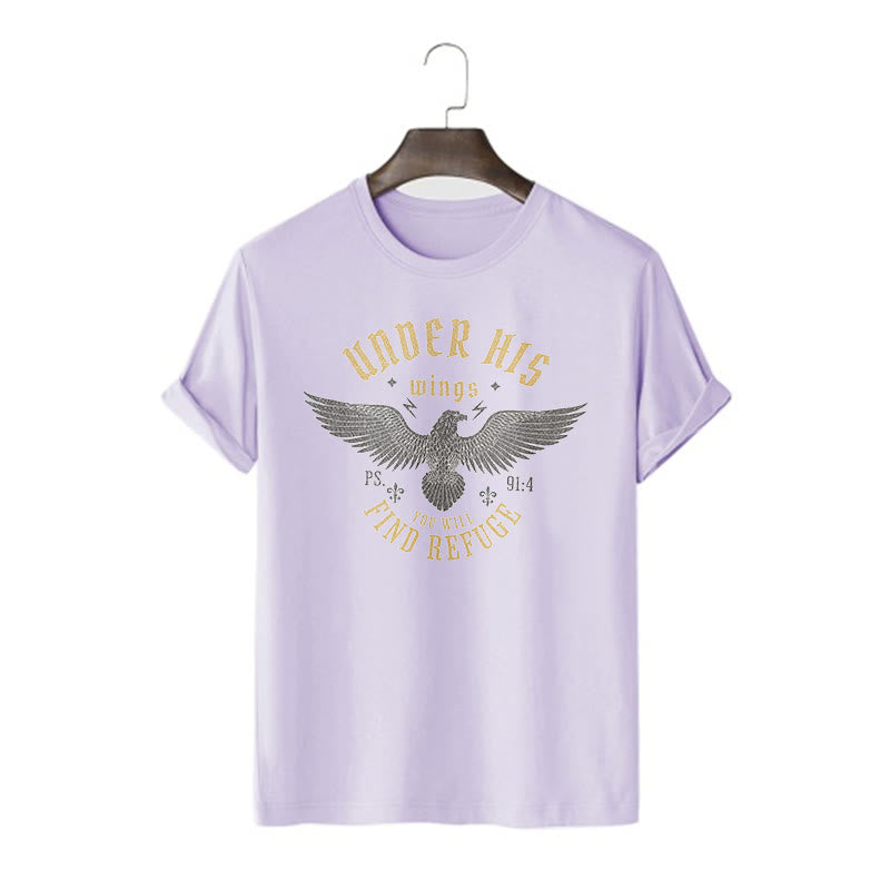 Christiandiscipleshop Modern Style Under His Wings You Will Find Refuge Short Sleeve Washed T-shirt