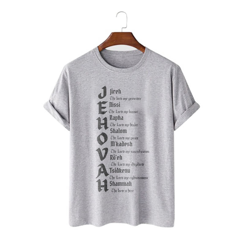 christiandiscipleshop Minimalist Style Names Of Jehovah Short Sleeve Washed T-shirt