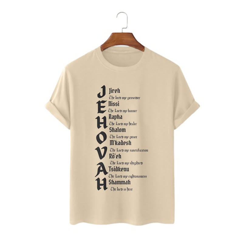 christiandiscipleshop Minimalist Style Names Of Jehovah Short Sleeve Washed T-shirt