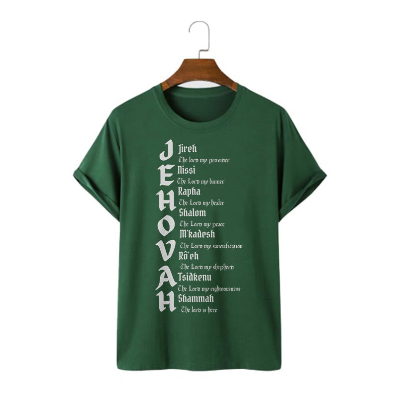 christiandiscipleshop Minimalist Style Names Of Jehovah Short Sleeve Washed T-shirt