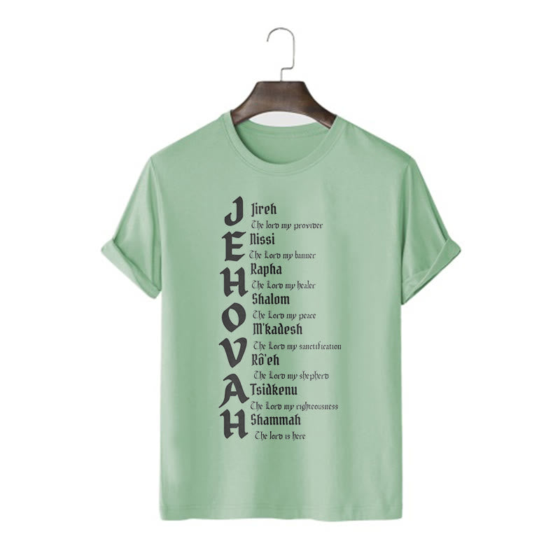 christiandiscipleshop Minimalist Style Names Of Jehovah Short Sleeve Washed T-shirt