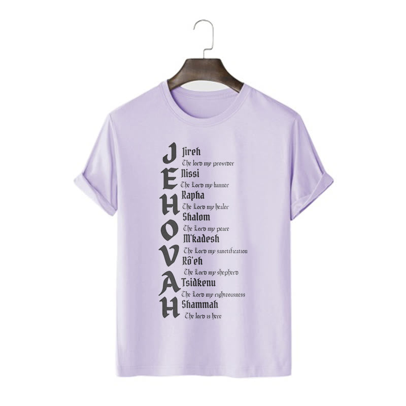 christiandiscipleshop Minimalist Style Names Of Jehovah Short Sleeve Washed T-shirt