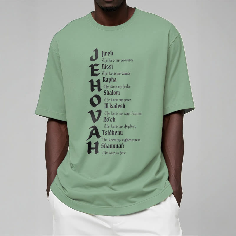 christiandiscipleshop Minimalist Style Names Of Jehovah Short Sleeve Washed T-shirt