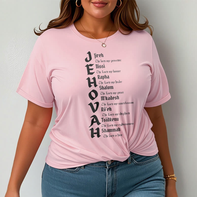 christiandiscipleshop Minimalist Style Names Of Jehovah Short Sleeve Washed T-shirt