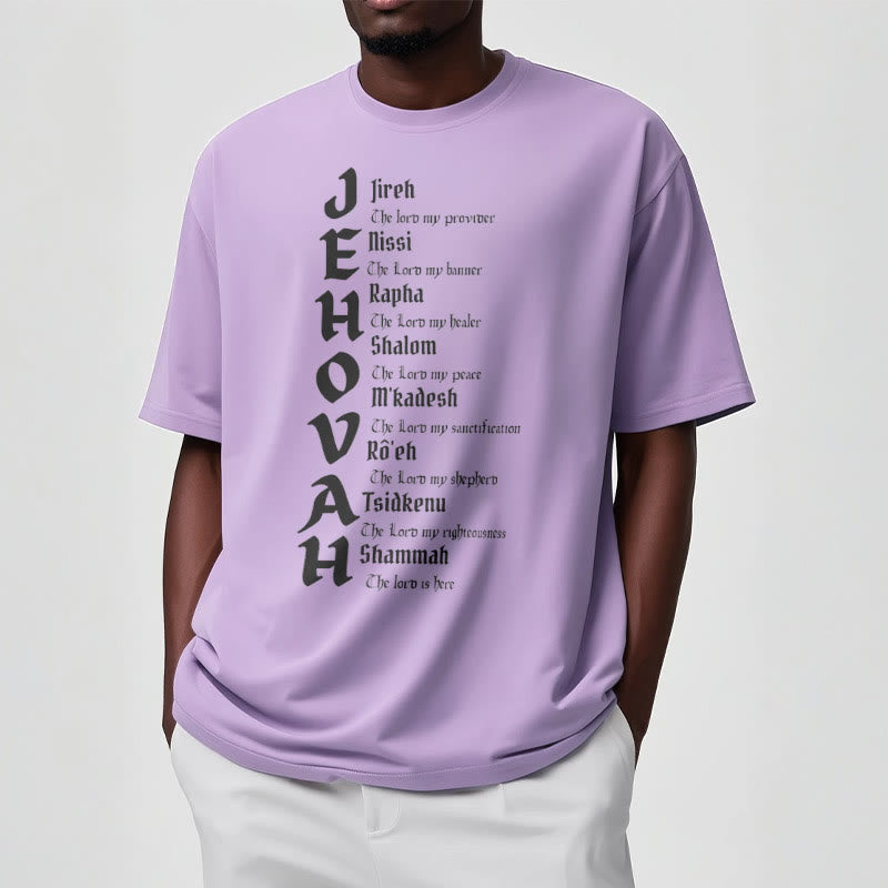 christiandiscipleshop Minimalist Style Names Of Jehovah Short Sleeve Washed T-shirt