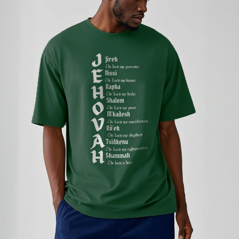 christiandiscipleshop Minimalist Style Names Of Jehovah Short Sleeve Washed T-shirt