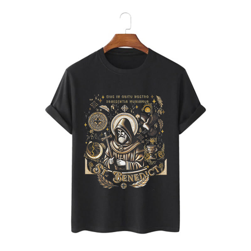 Christiandiscipleshop Classic Style St. Benedict Blessing Graphic Short Sleeve Washed T-shirt