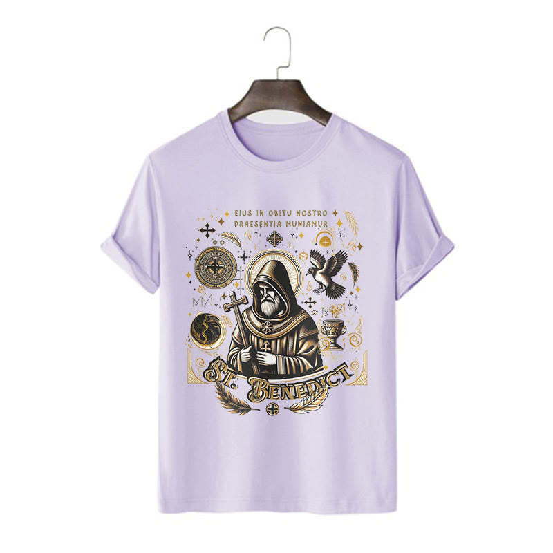 Christiandiscipleshop Classic Style St. Benedict Blessing Graphic Short Sleeve Washed T-shirt