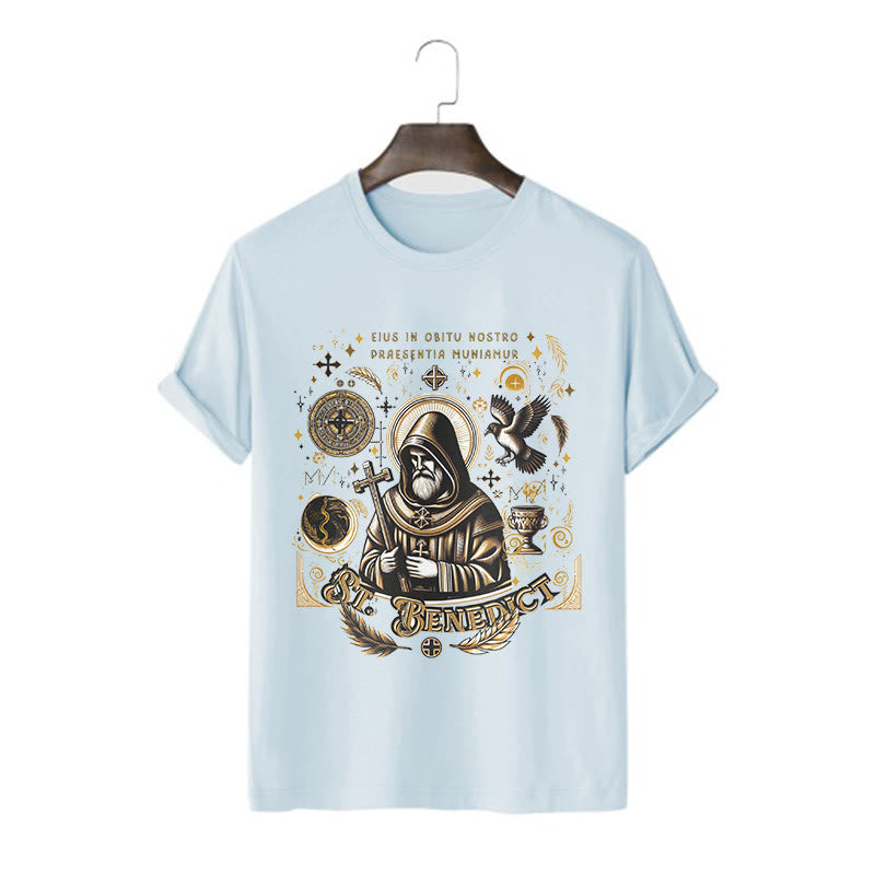 Christiandiscipleshop Classic Style St. Benedict Blessing Graphic Short Sleeve Washed T-shirt