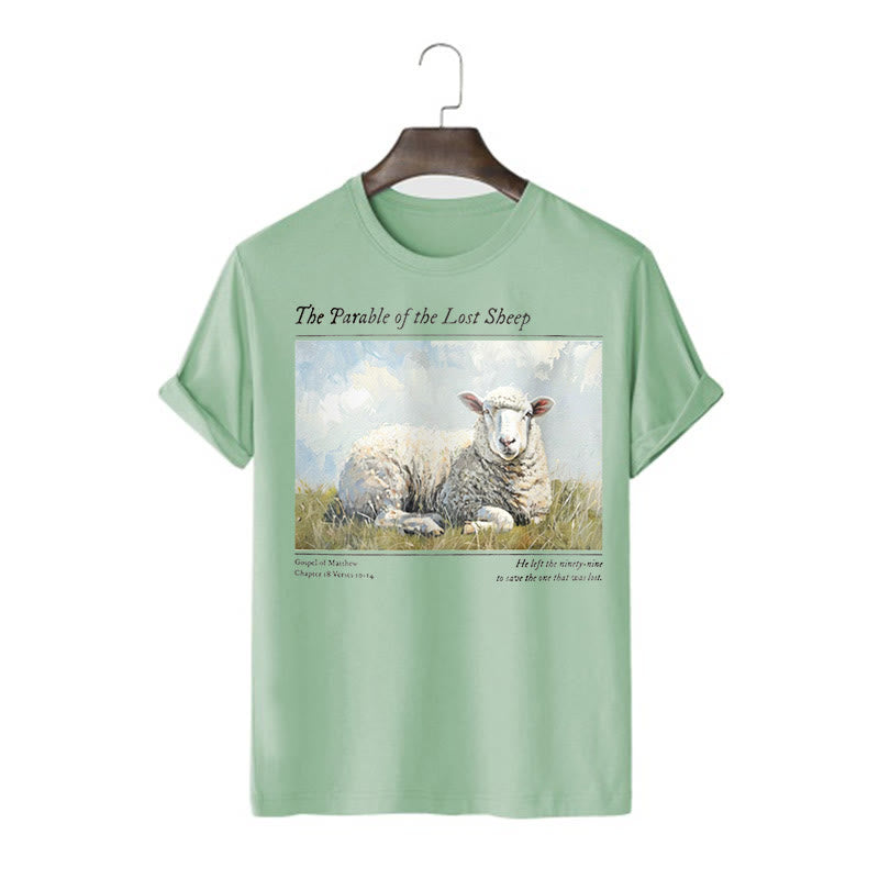 Christiandiscipleshop Realistic Style Parable of the Lost Sheep Short Sleeve Washed T-shirt