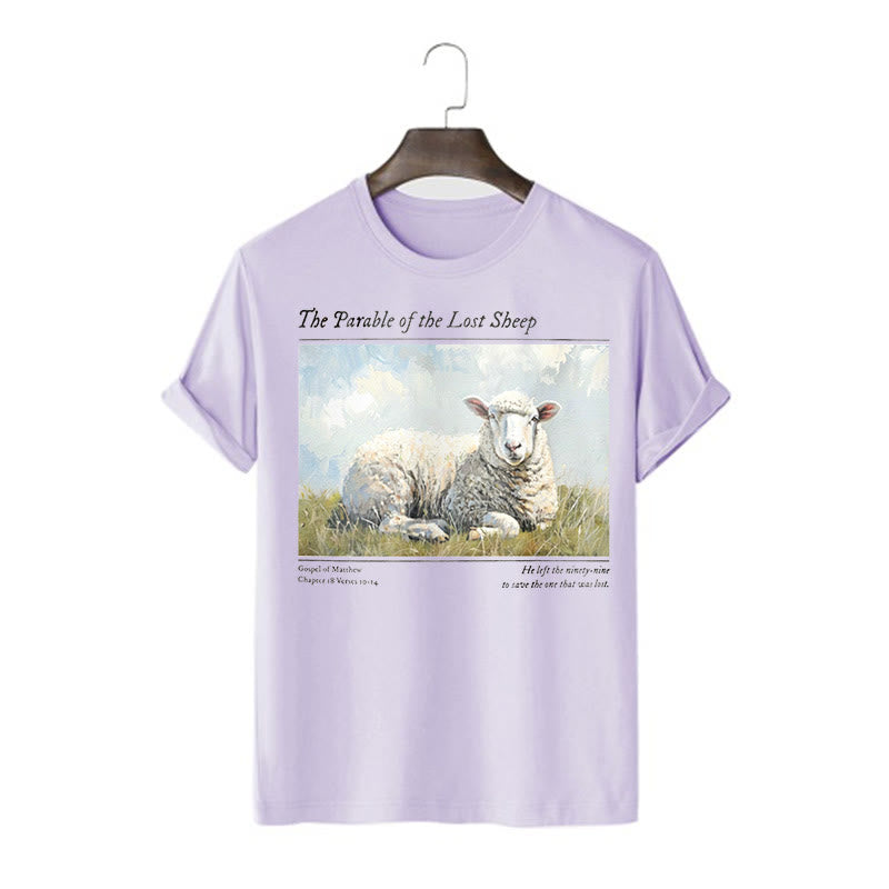 Christiandiscipleshop Realistic Style Parable of the Lost Sheep Short Sleeve Washed T-shirt