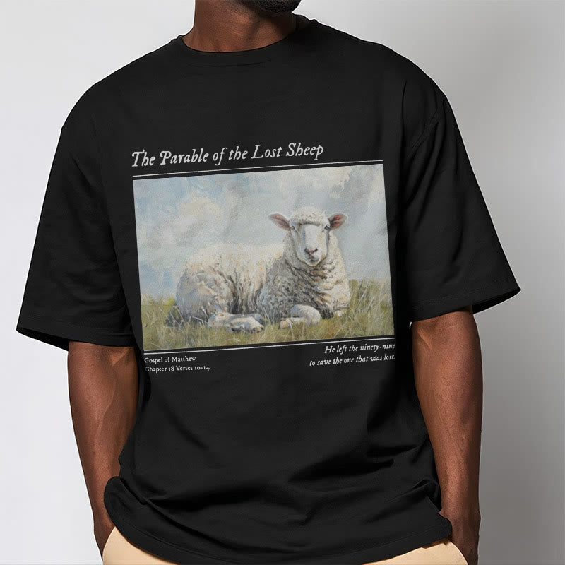 Christiandiscipleshop Realistic Style Parable of the Lost Sheep Short Sleeve Washed T-shirt