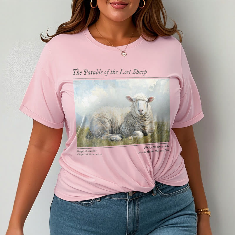 Christiandiscipleshop Realistic Style Parable of the Lost Sheep Short Sleeve Washed T-shirt