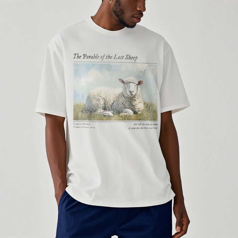 Christiandiscipleshop Realistic Style Parable of the Lost Sheep Short Sleeve Washed T-shirt