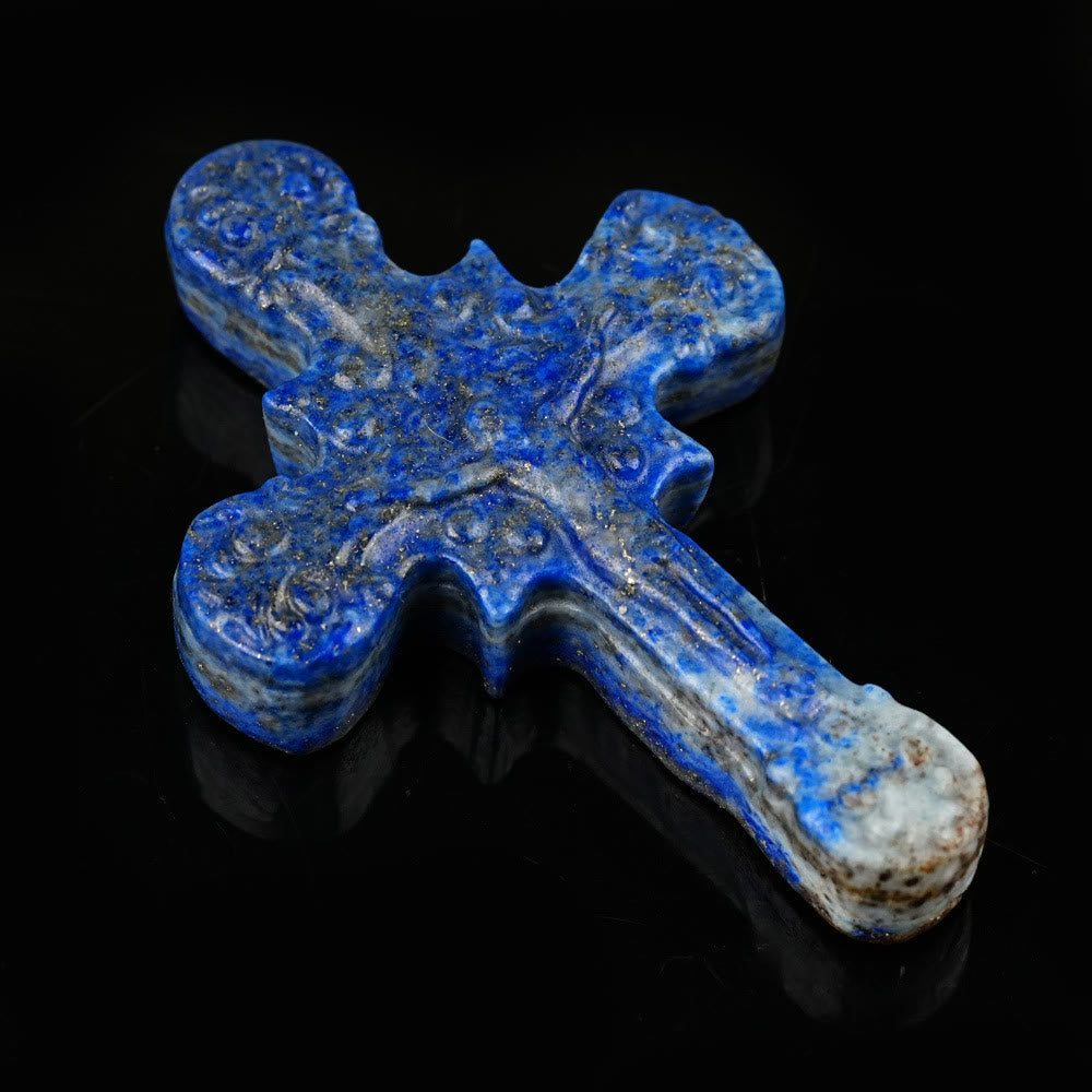 Christiandiscipleshop Natural Stone Tiger Eye Labradorite Obsidian Lapis Lazuli Scrollwork Crucifix Adornments