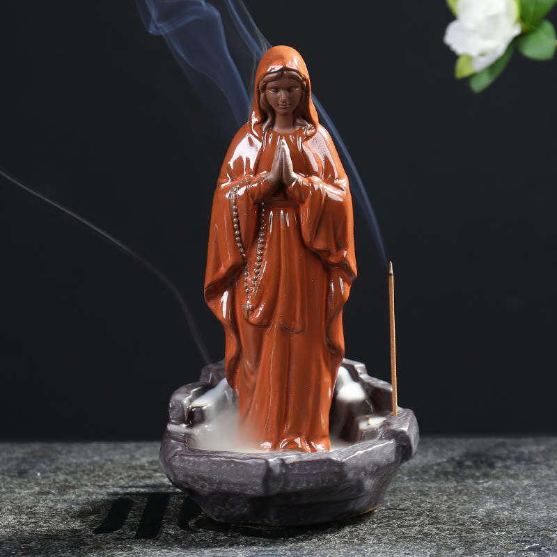 Christiandiscipleshop Classic Style Virgin Mary Jesus Incense Burner Desktop Decorations Ornament