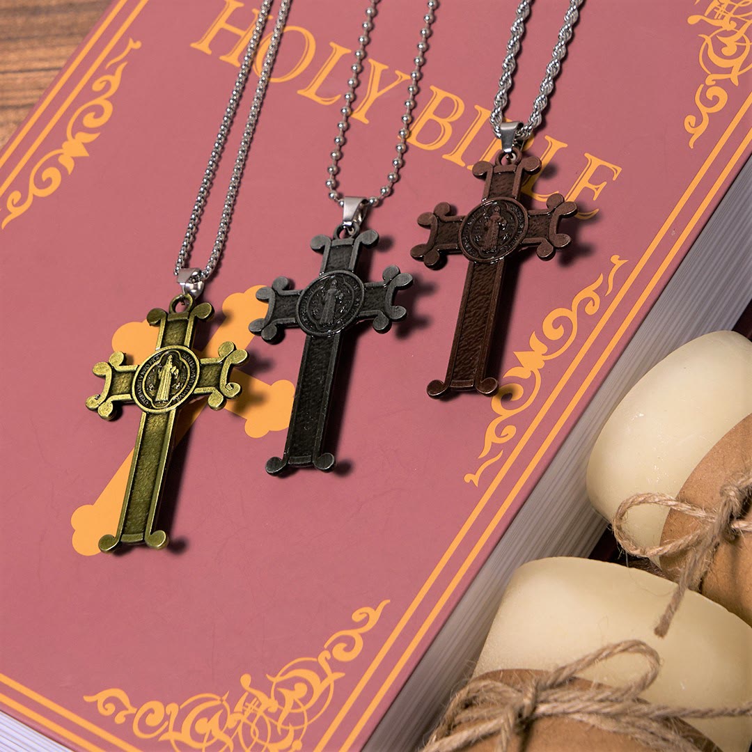 Christiandiscipleshop Classic Style St. Benedict Cross Pendant Exquisite Protective Amulet Necklace