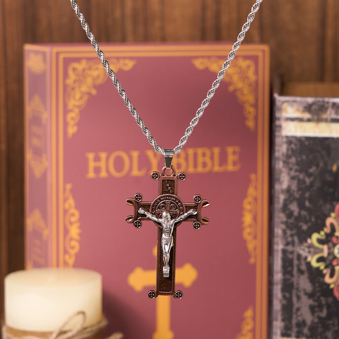 Christiandiscipleshop Classic Style St. Benedict Cross Pendant Exquisite Protective Amulet Necklace