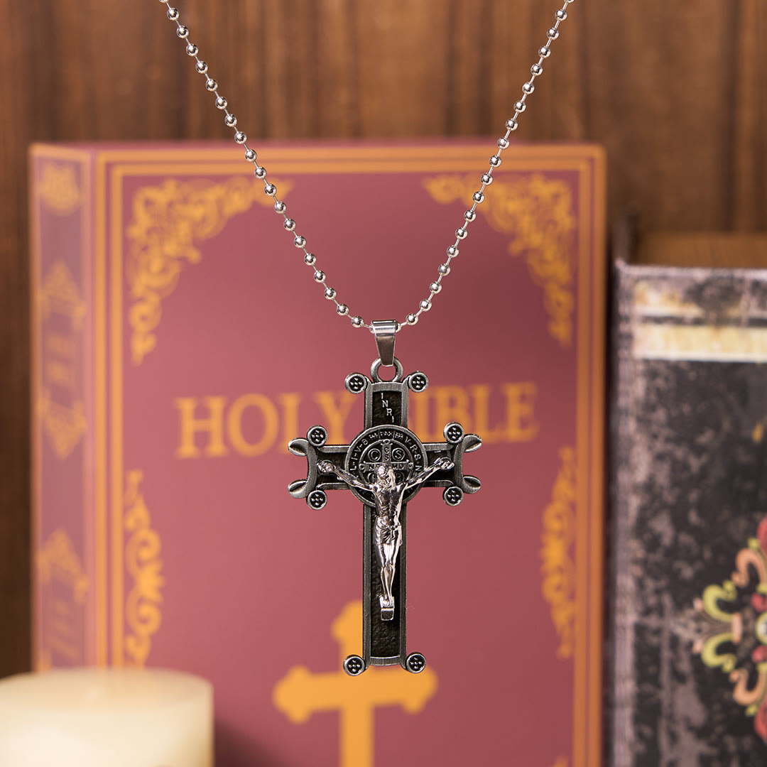 Christiandiscipleshop Classic Style St. Benedict Cross Pendant Exquisite Protective Amulet Necklace