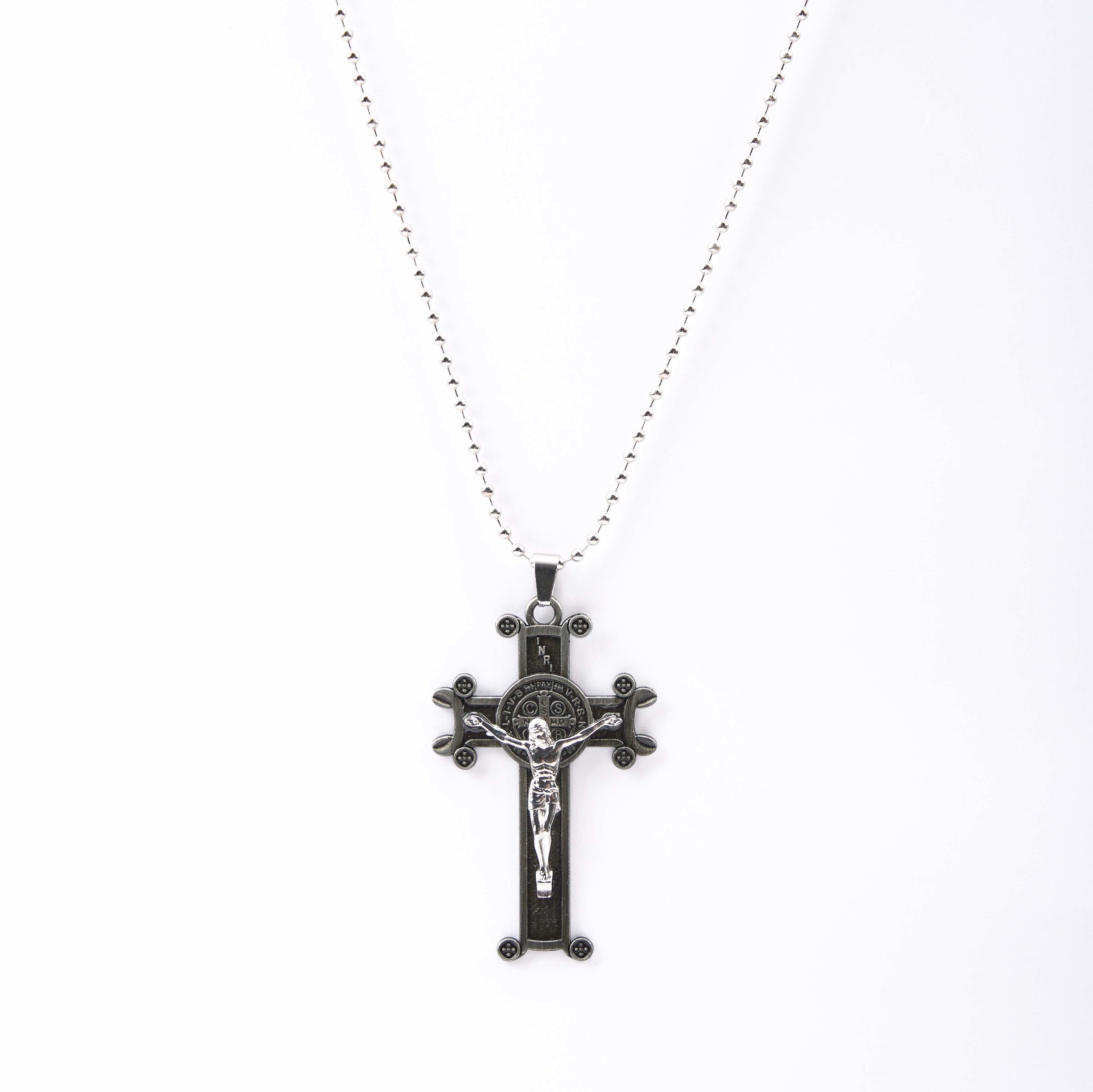 Christiandiscipleshop Classic Style St. Benedict Cross Pendant Exquisite Protective Amulet Necklace