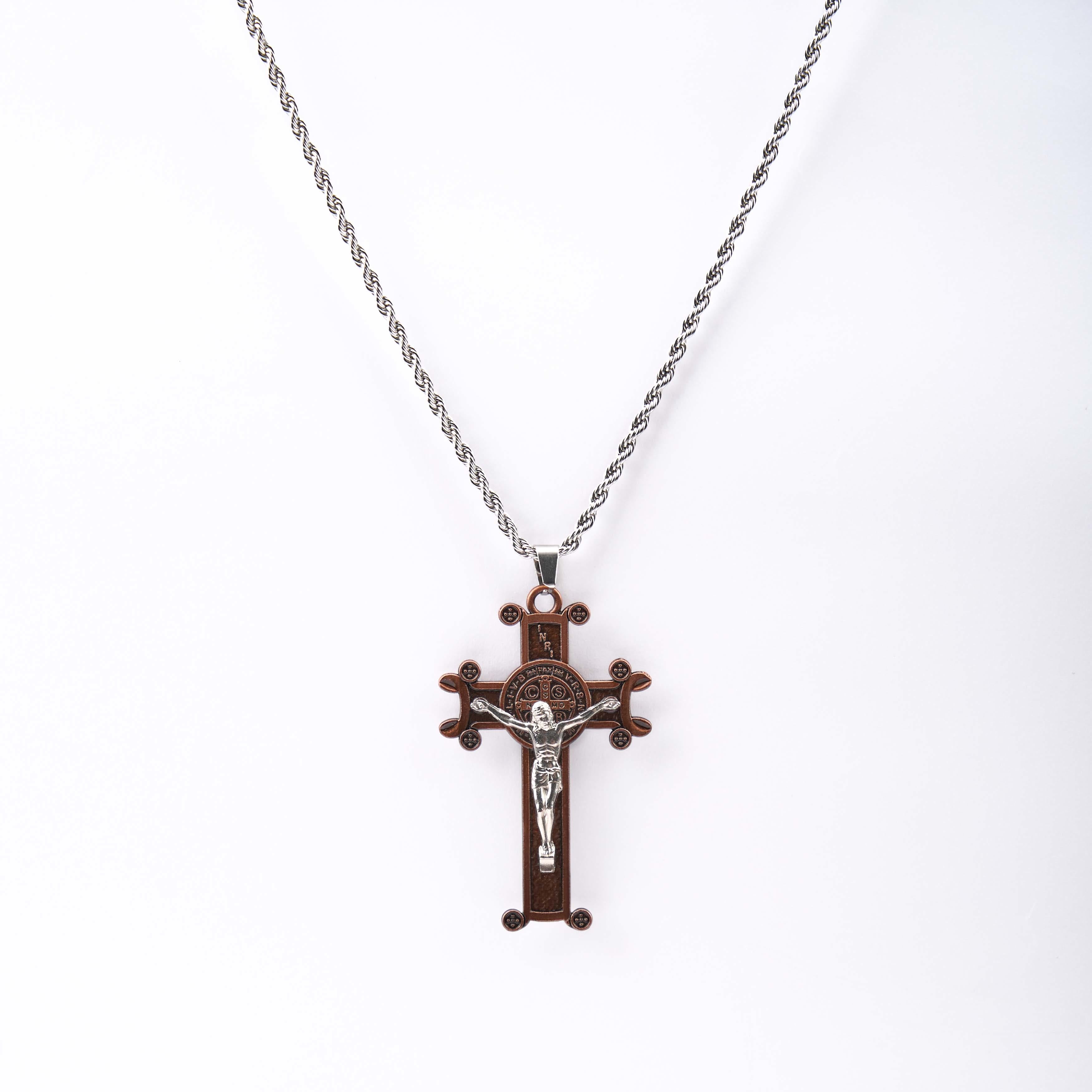 Christiandiscipleshop Classic Style St. Benedict Cross Pendant Exquisite Protective Amulet Necklace