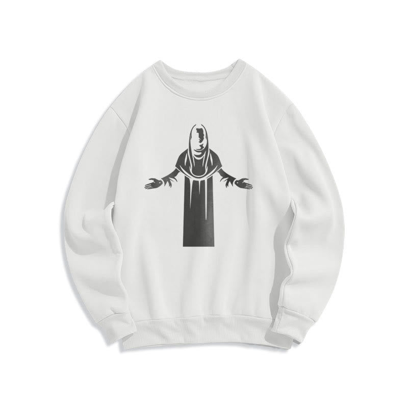 Christiandiscipleshop Classic Style Saint Figure Hands Open Praying Fleece Lined Polyester Sweatshirt