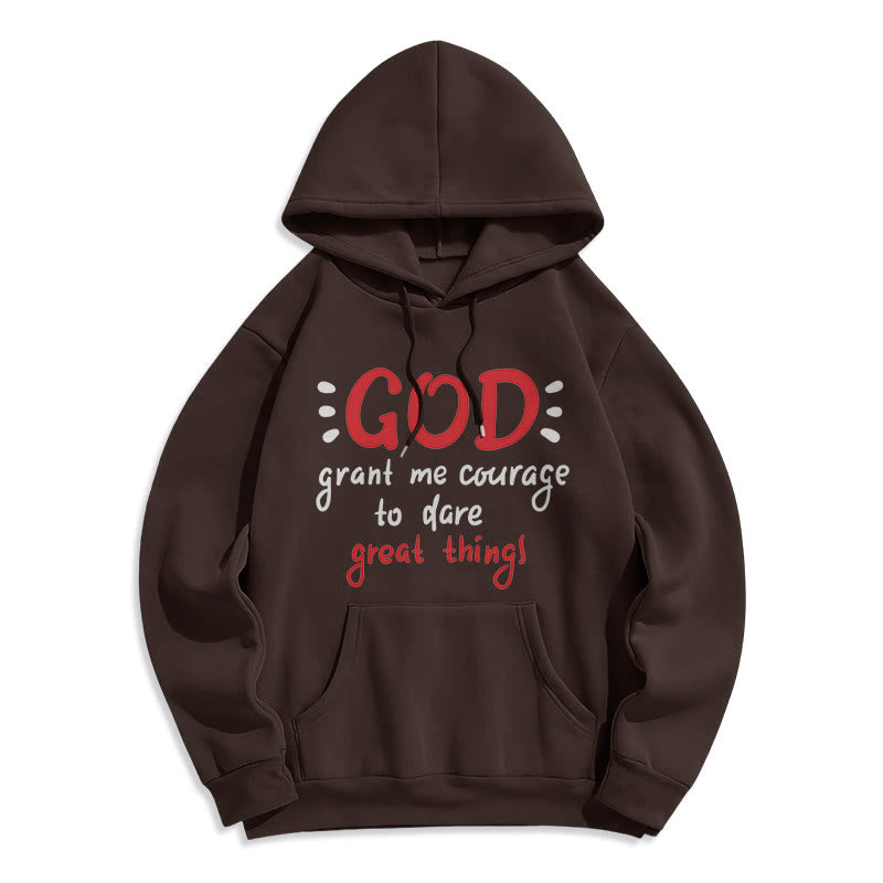 christiandiscipleshop Modern Style God Grant Me Courage Fleece Lined Polyester Hoodie