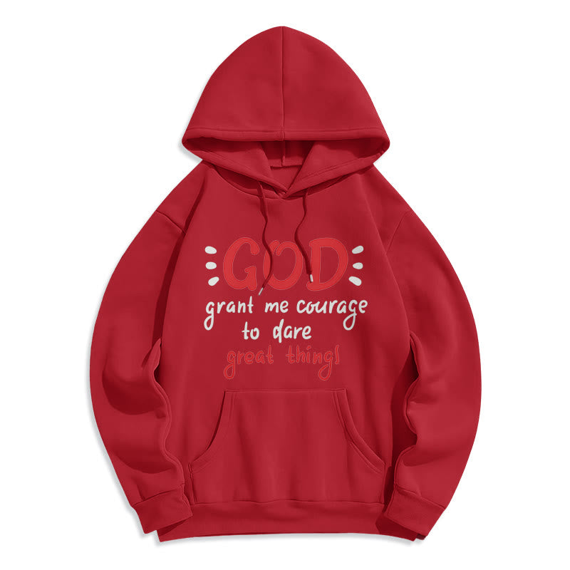 christiandiscipleshop Modern Style God Grant Me Courage Fleece Lined Polyester Hoodie
