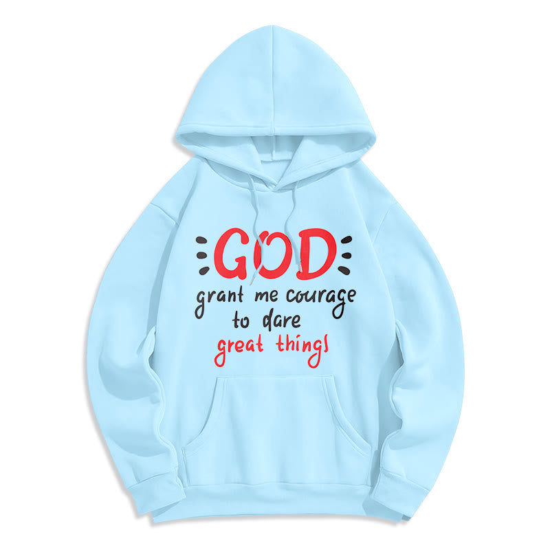 christiandiscipleshop Modern Style God Grant Me Courage Fleece Lined Polyester Hoodie