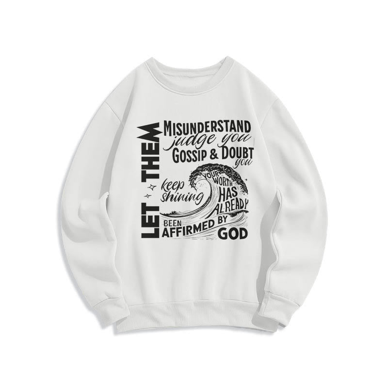 christiandiscipleshop Modern Style Affirmed By God Fleece Lined Polyester Sweatshirt