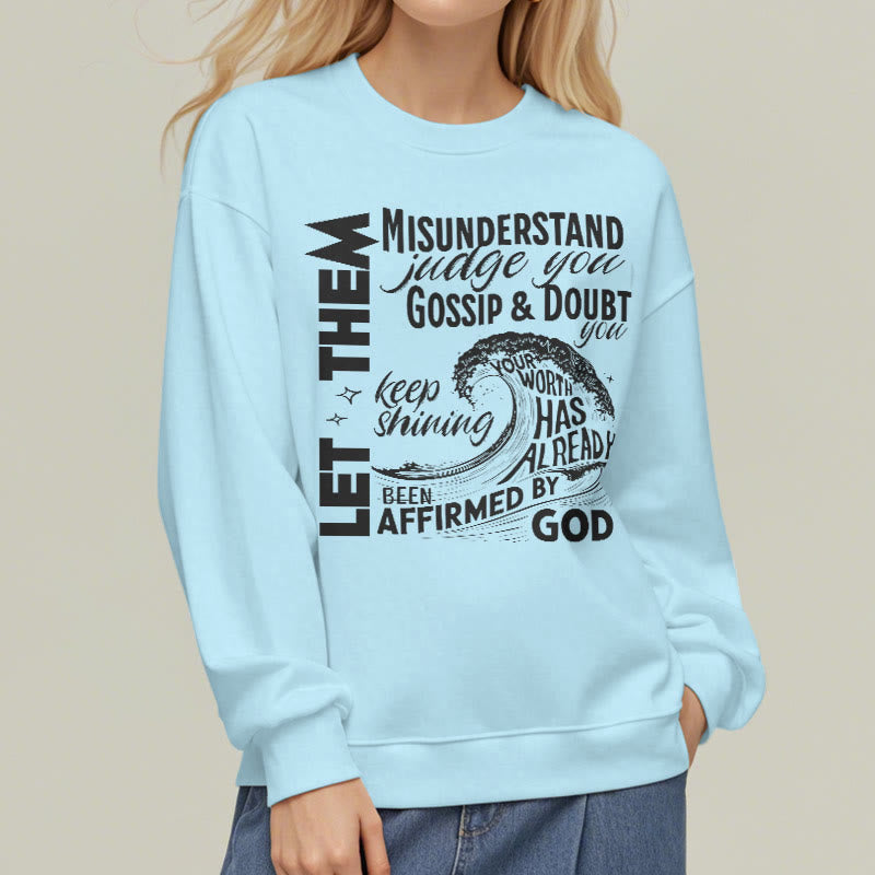christiandiscipleshop Modern Style Affirmed By God Fleece Lined Polyester Sweatshirt