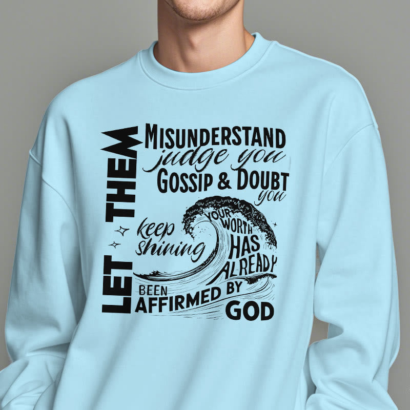 christiandiscipleshop Modern Style Affirmed By God Fleece Lined Polyester Sweatshirt