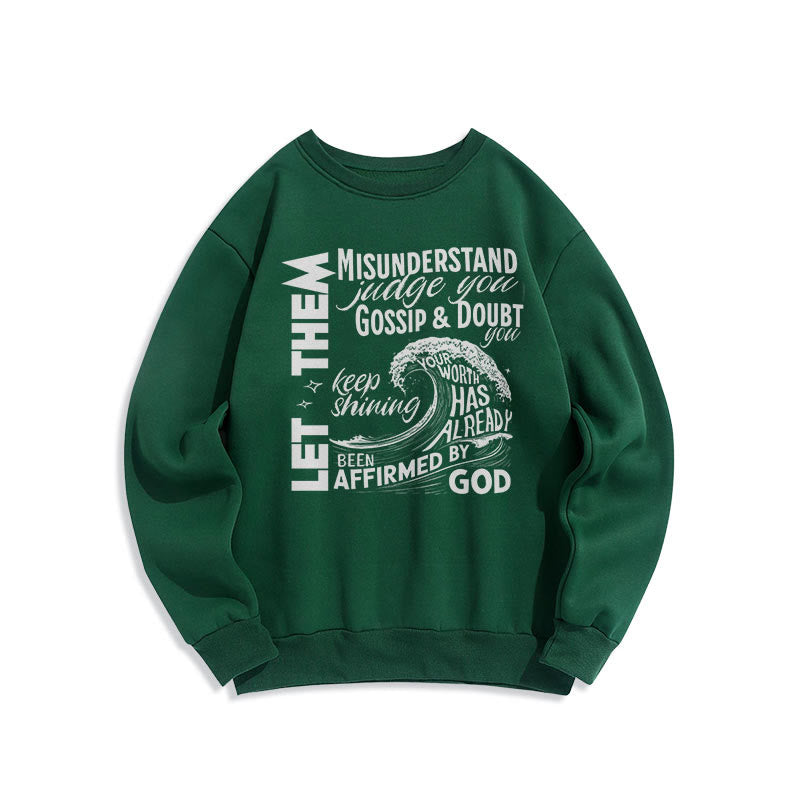 christiandiscipleshop Modern Style Affirmed By God Fleece Lined Polyester Sweatshirt
