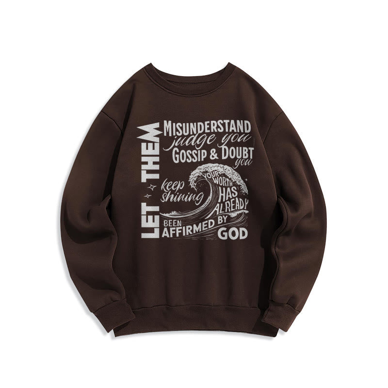 christiandiscipleshop Modern Style Affirmed By God Fleece Lined Polyester Sweatshirt
