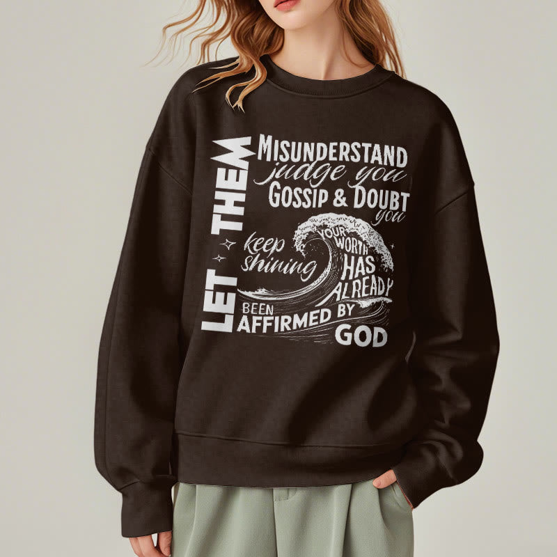 christiandiscipleshop Modern Style Affirmed By God Fleece Lined Polyester Sweatshirt