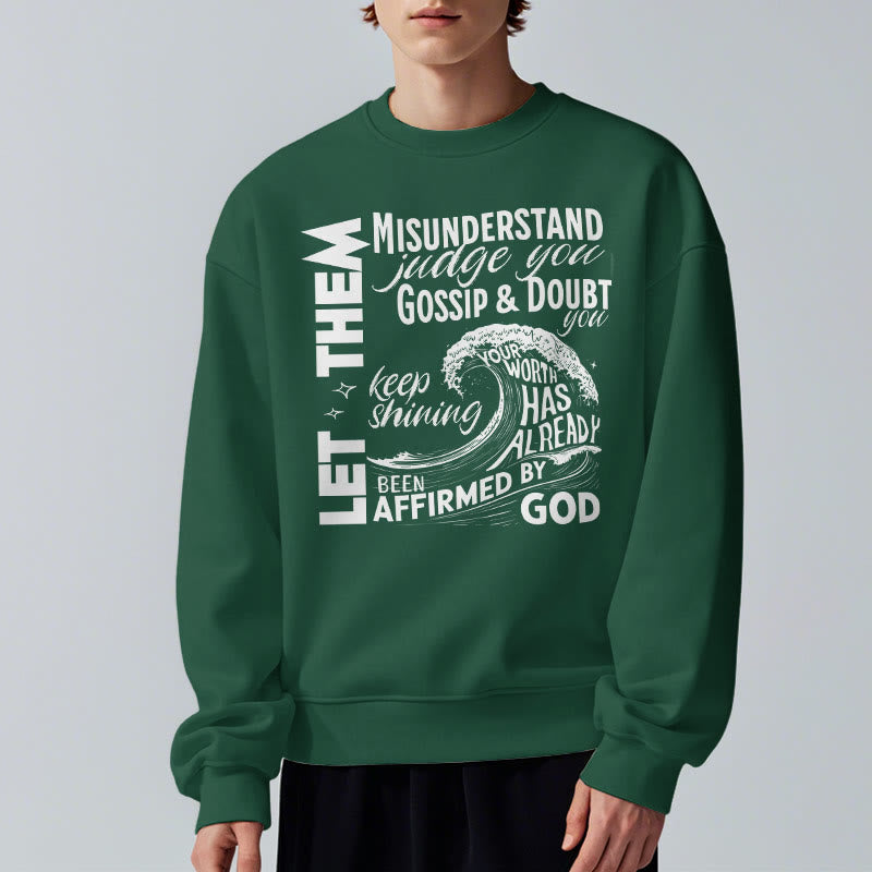 christiandiscipleshop Modern Style Affirmed By God Fleece Lined Polyester Sweatshirt